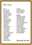 1996 Eric Tam Decklist Card [World Championship Decks]