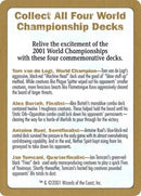 2001 World Championship Advertisement Card [World Championship Decks]