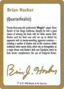 1998 Brian Hacker Biography Card [World Championship Decks]